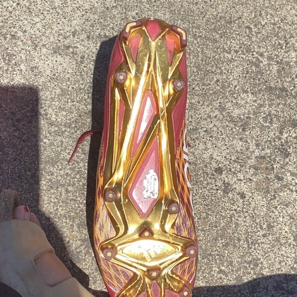 Adidas Men’s Maroon and Gold Athletic Cleats - Picture 2 of 4